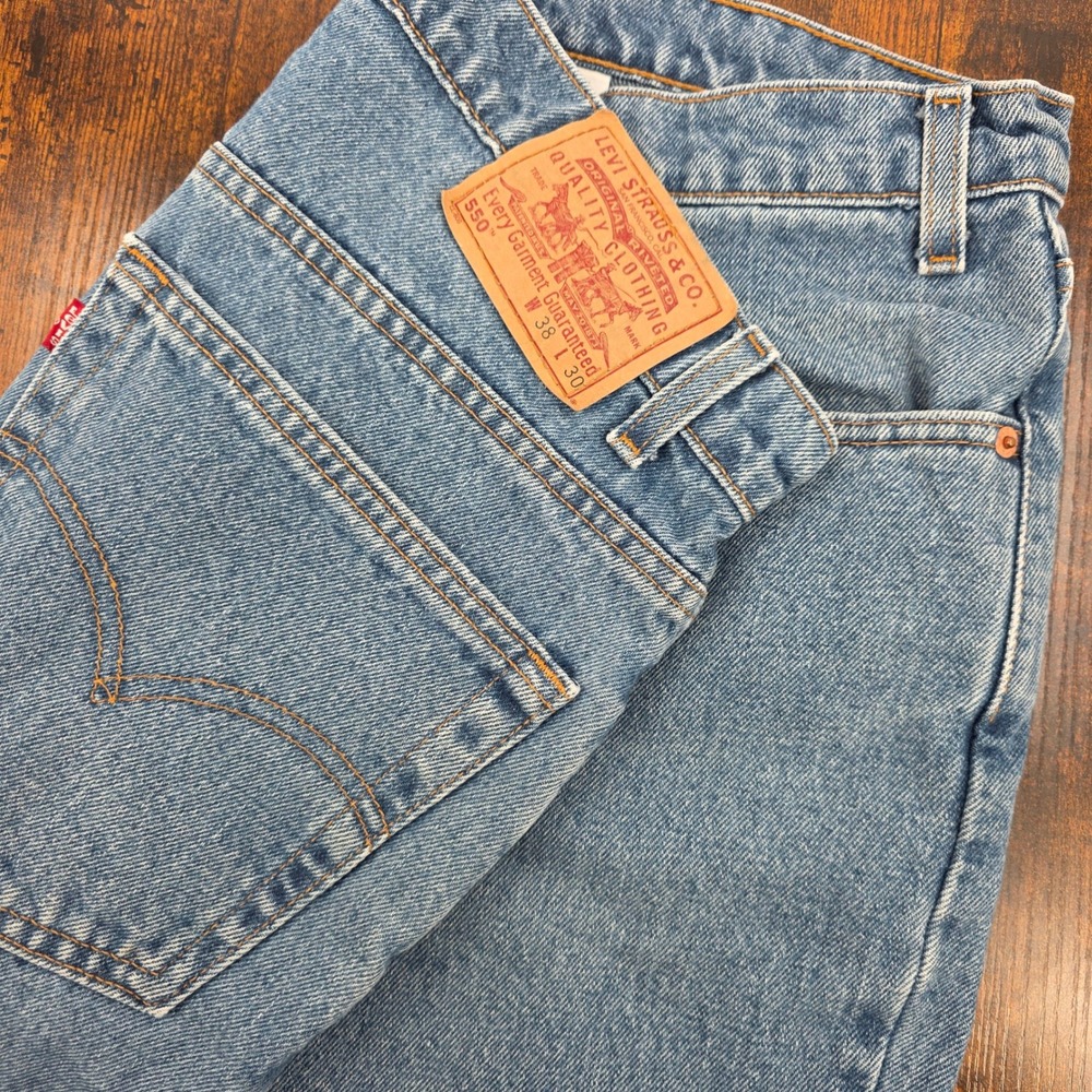 Levi 550 Relaxed Fit Jeans Mens 38x30 Blue Vintage 1998 Made in USA Tapered Leg
